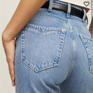 Reformation Cowboy Pointed Pocket High Rise Straight Jeans
